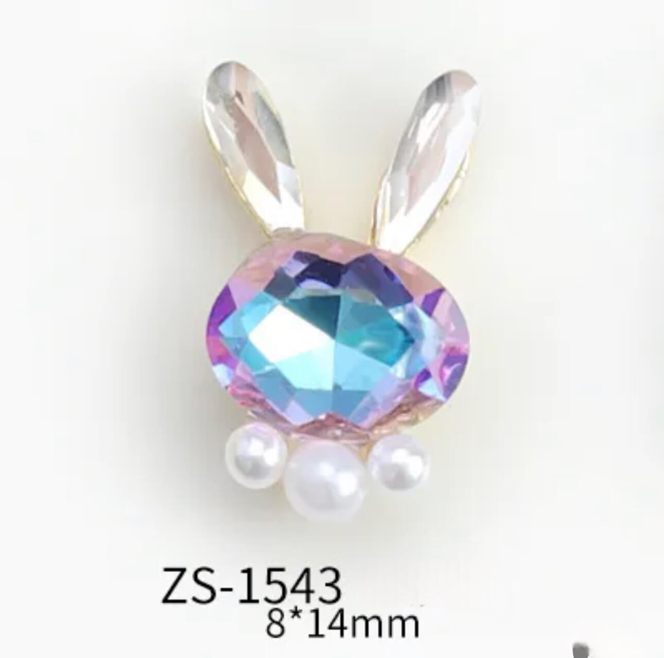 Nail Charm 3D Rhinestone Bunny Pearl 2 pcs/bag - Premier Nail Supply