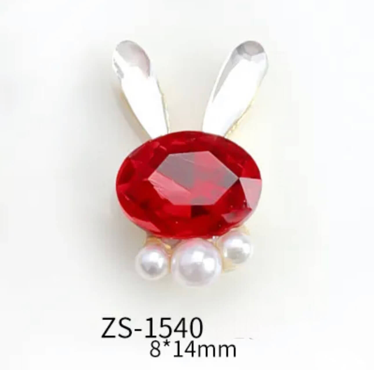 Nail Charm 3D Rhinestone Bunny Pearl 2 pcs/bag - Premier Nail Supply