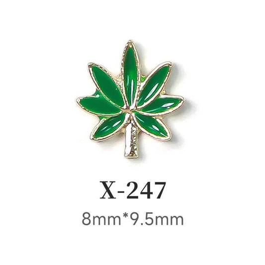 Nail Charm 3D Green Leaves 2 pcs/bag - Premier Nail Supply