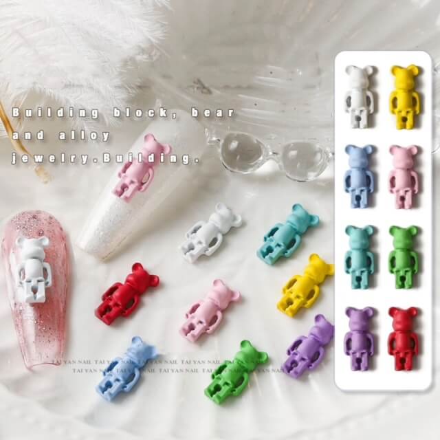 Nail Charm 3D Bear Brick 16pcs/bag - Premier Nail Supply