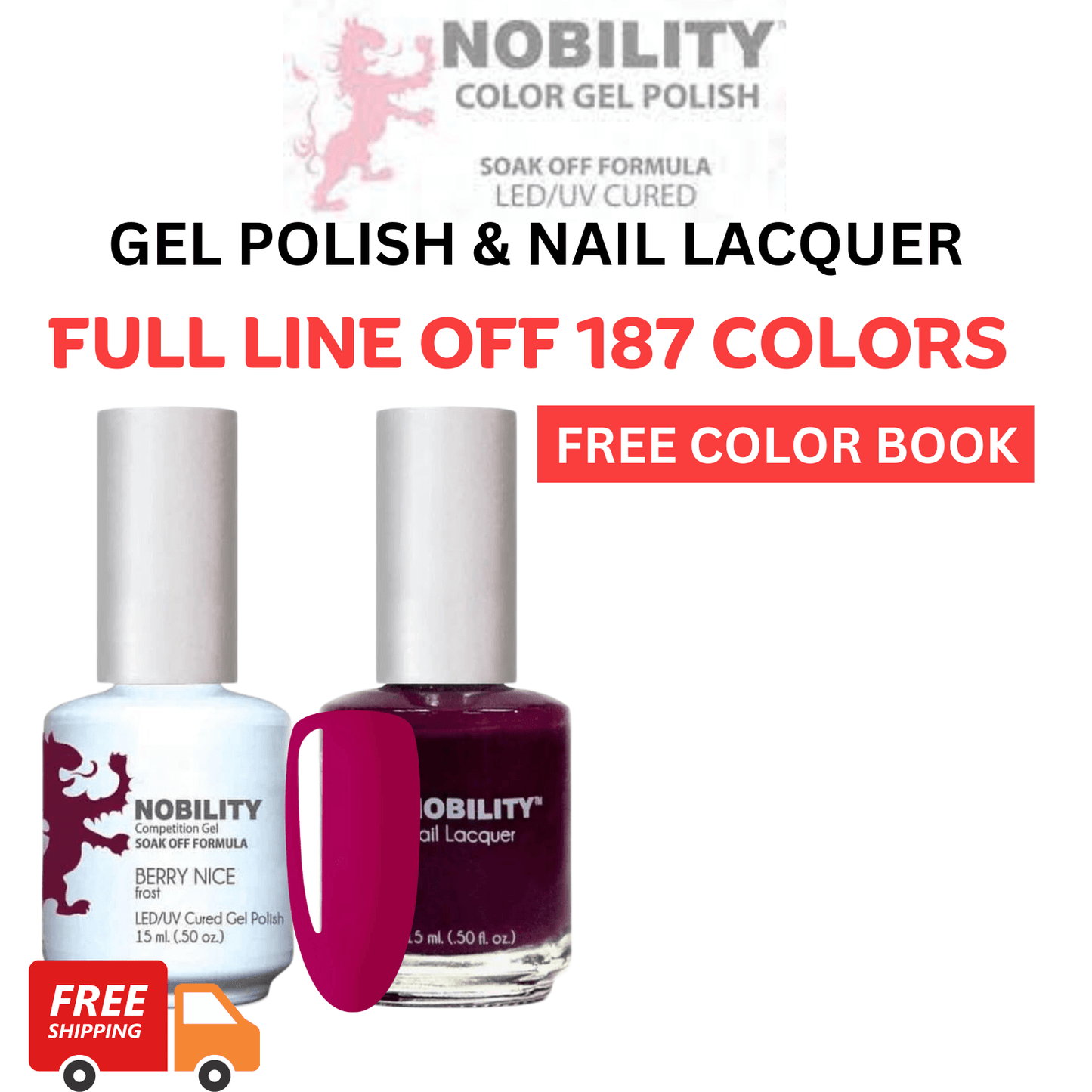 Nobility Gel Polis & Nail Lacquer Full line 187 color collection - Premier Nail Supply
