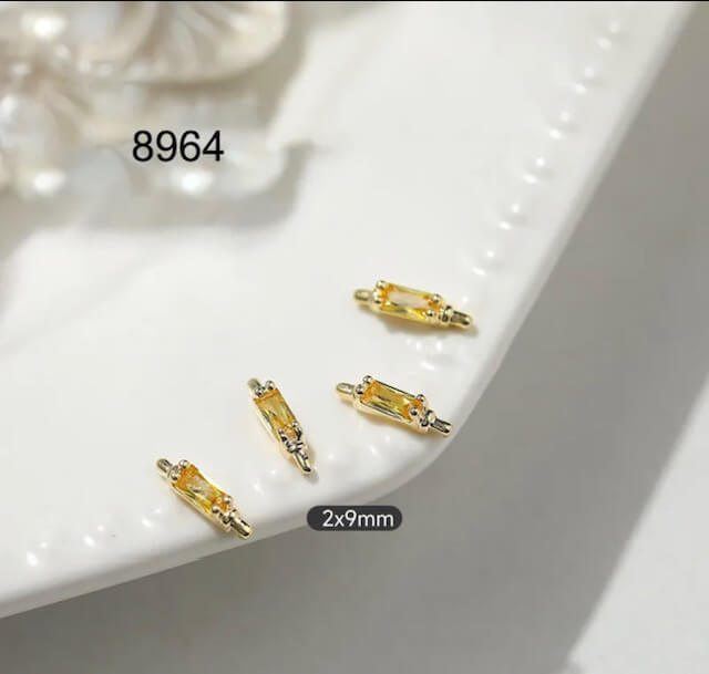 Nail Charm 3D Mini Ring Zircon 2 pcs/bag - Premier Nail Supply