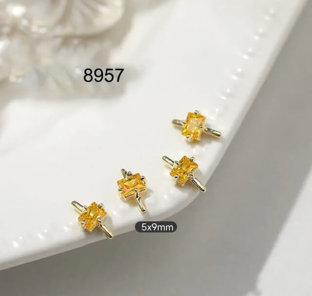 Nail Charm 3D Ring Zircon 2 pcs/bag - Premier Nail Supply