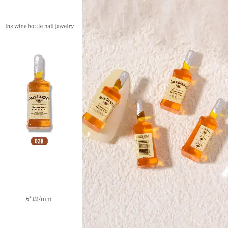 3D Resin Nail Charm Wine Bottle 3pcs/bag - Premier Nail Supply