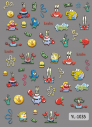 Nail Sticker SpongeBob Krabs #YL1035