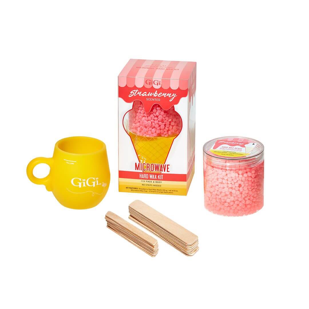 GiGi Microwave Hard Wax Kit Strawberry Scented 8oz - Premier Nail Supply