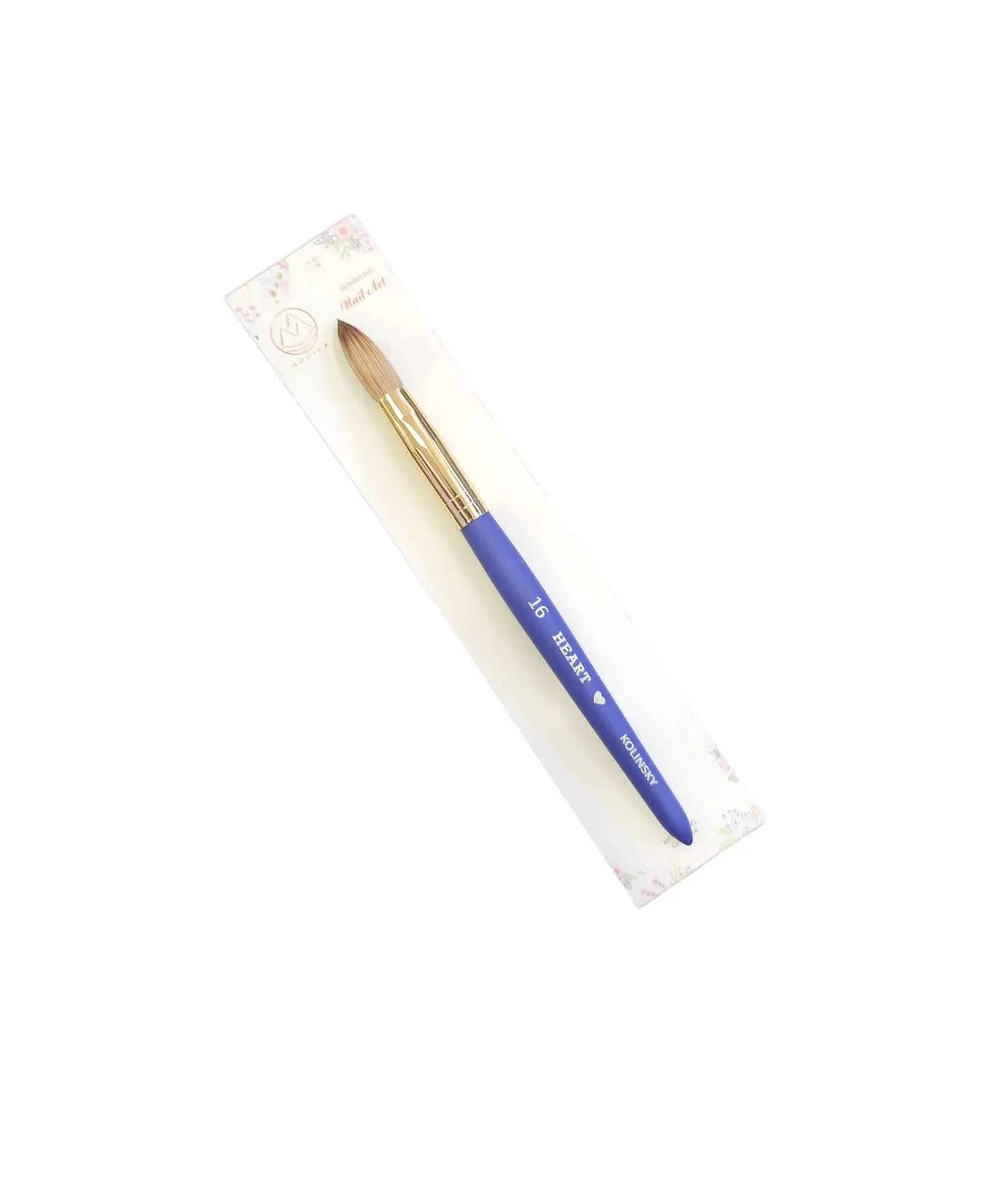 Heart Acrylic Nail Brush Kolinsky Blue size 16