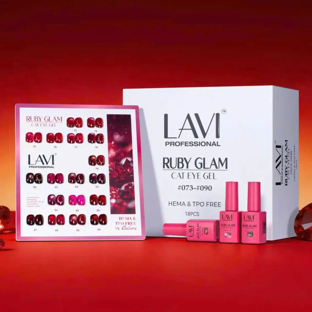 LAVI Cat Eye Gel Polish – Ruby Glam Collection (18 Colors) #073–#090