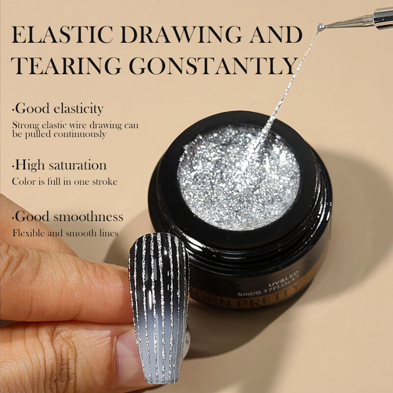 Born Pretty - Pro Solid Shiny Silver Spider Gel #SG10