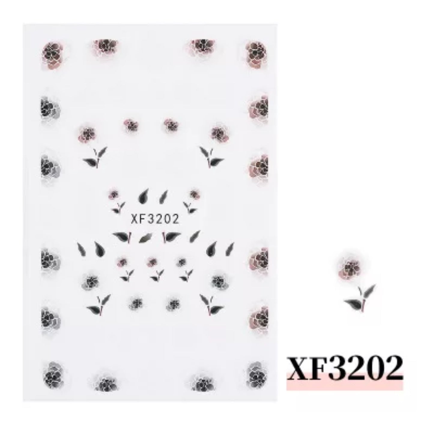 Black & White Flowers XF3202 - Premier Nail Supply