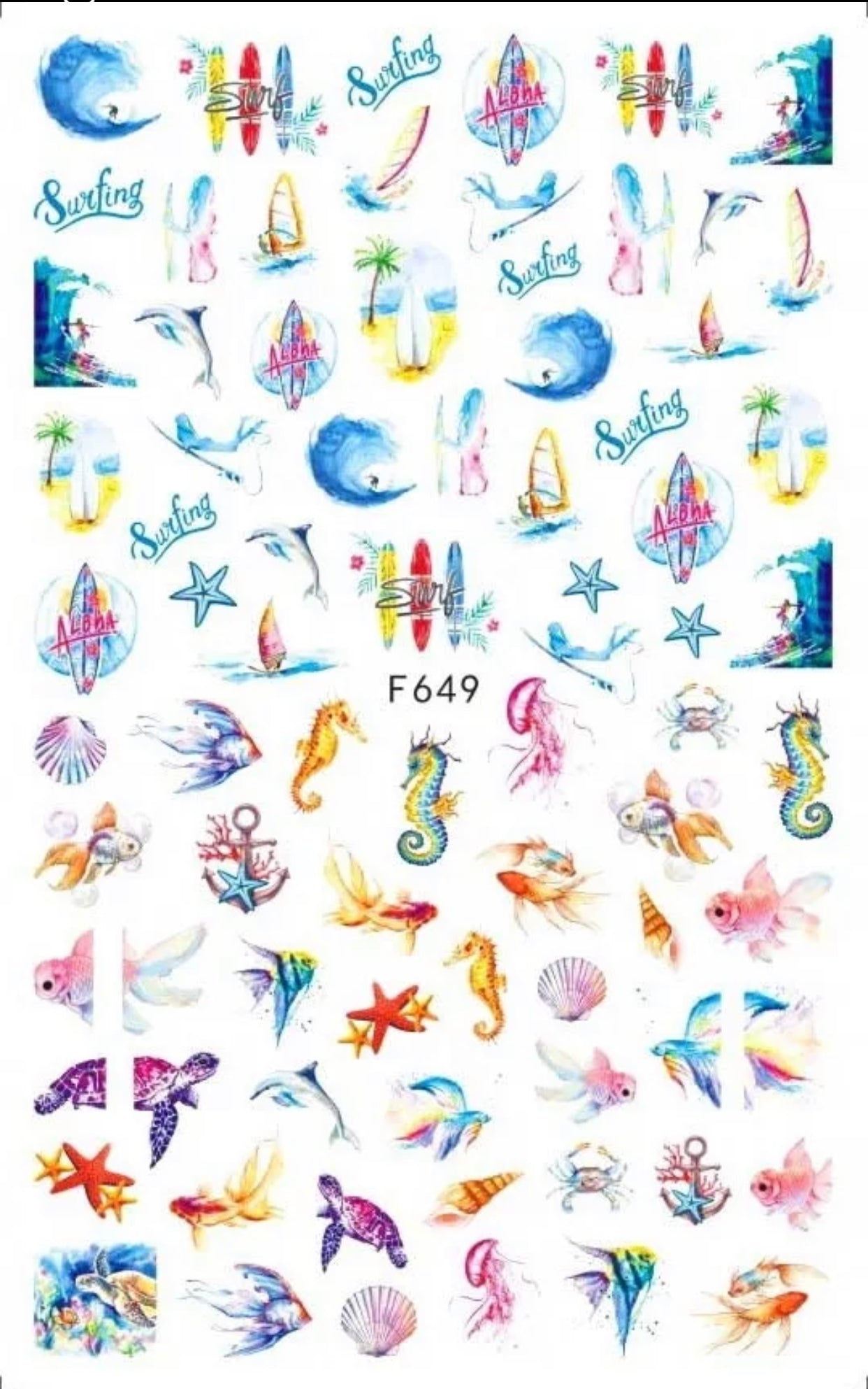 Sea Animals Design F649 - Premier Nail Supply