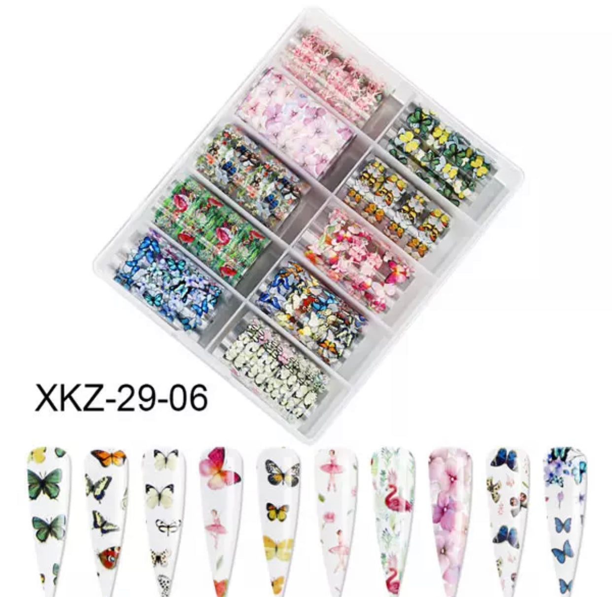 Transparent Flamingo - Butterfly mix 12 Different Design XKZ 29-06 - Premier Nail Supply