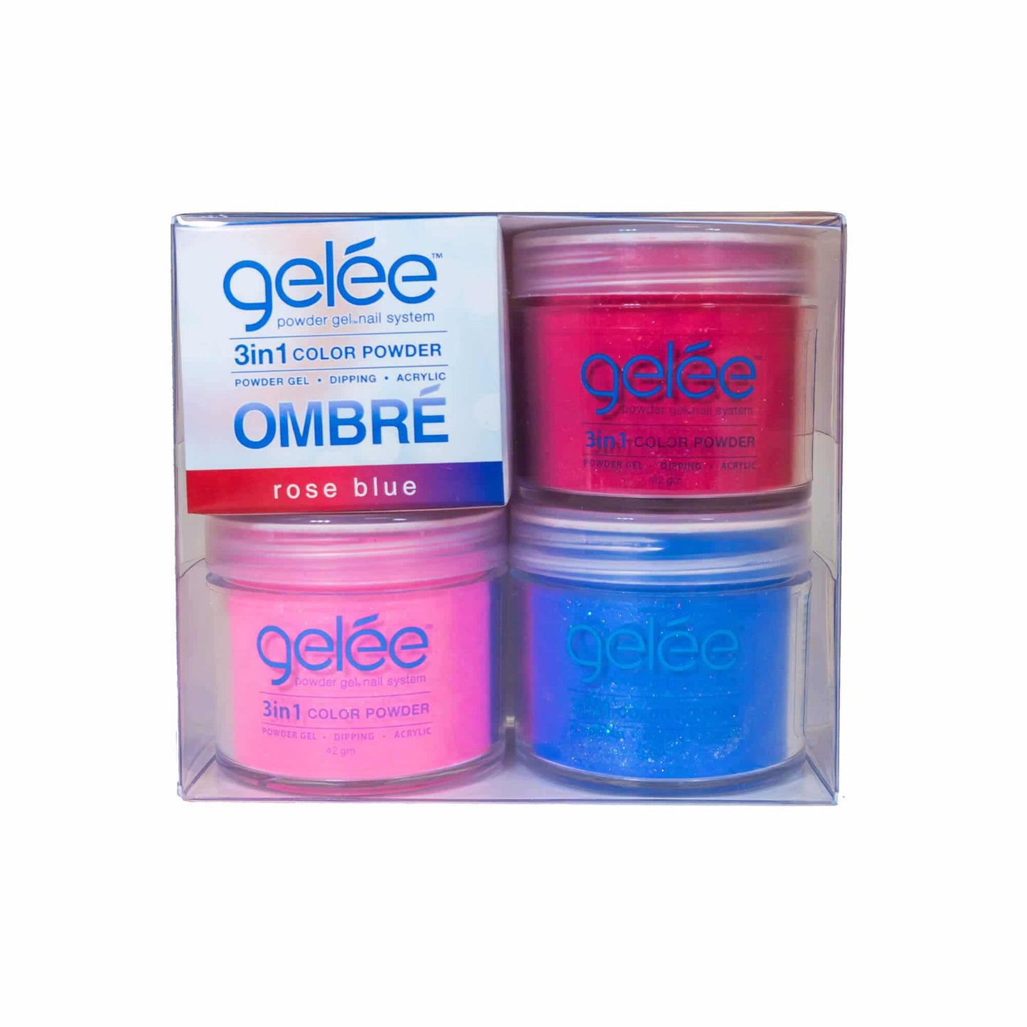 Gelee 3 in Ombre Powder - Rose Blue Ombré Set - #GOM08 - Premier Nail Supply