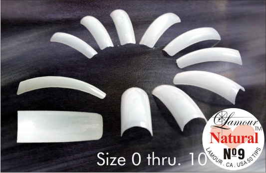 Lamour Natural Tip size 0 thru 10 Refills Bag - Premier Nail Supply