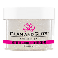Glam & Glits - Glitter Acrylic Powder - Snow White 2oz - GAC40 - Premier Nail Supply