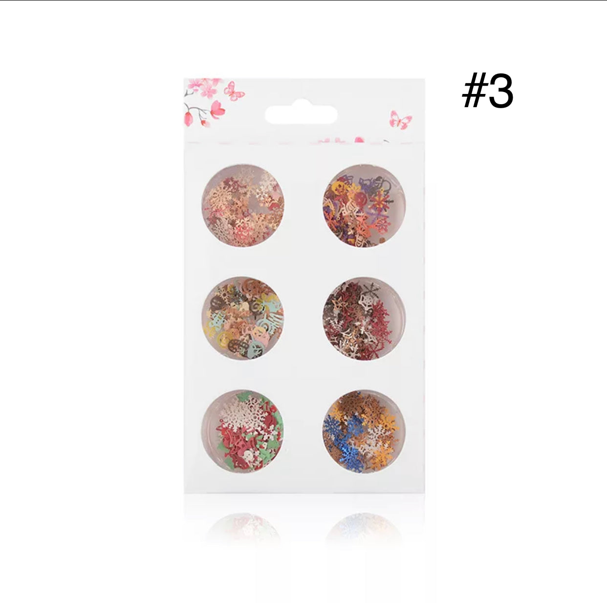 Flower- Leafs- Christmas Sequins Design - Premier Nail Supply