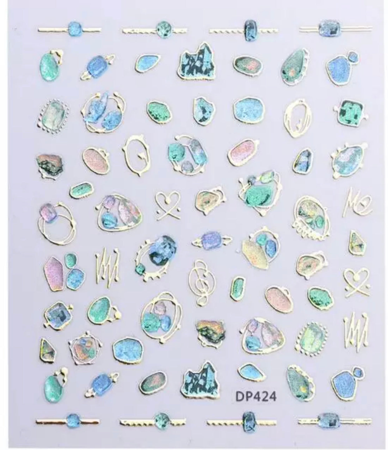 Colorful Luxury 3D jewels Design -DP424 - Premier Nail Supply