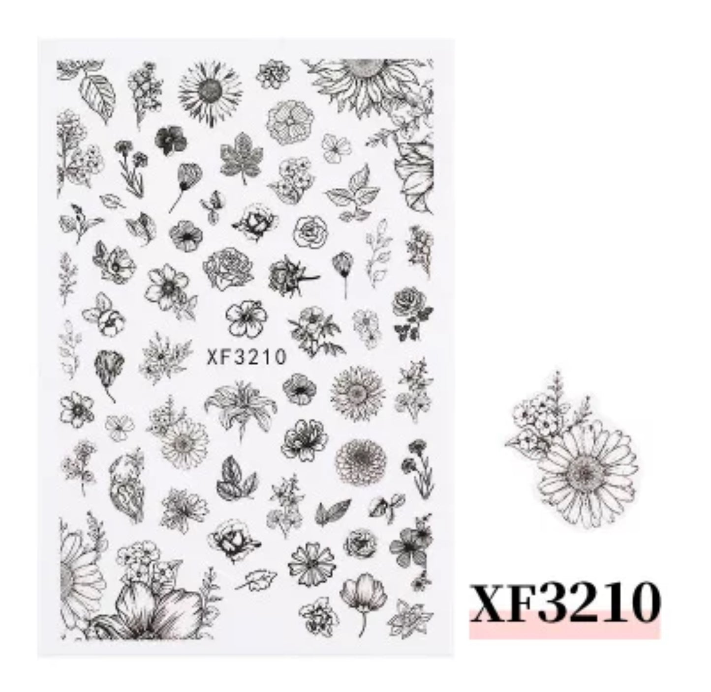 Mix Black Flowers Color XF3210 - Premier Nail Supply