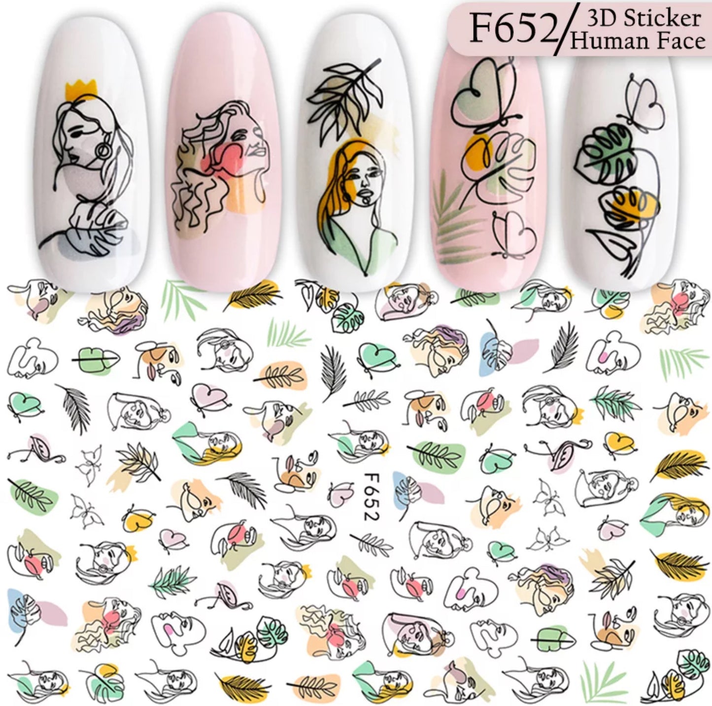 Women 3D Face Design F652 - Premier Nail Supply