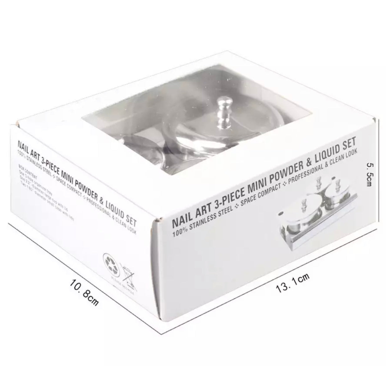 Stainless Steel Jar for Nail Art 3 pcs./ set - Premier Nail Supply