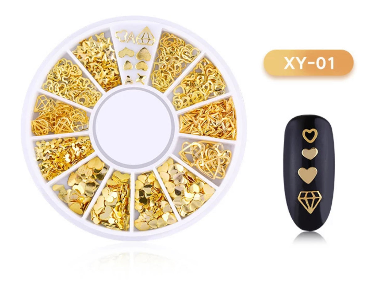 Gold Sequins Hearts Design XY-01 - Premier Nail Supply
