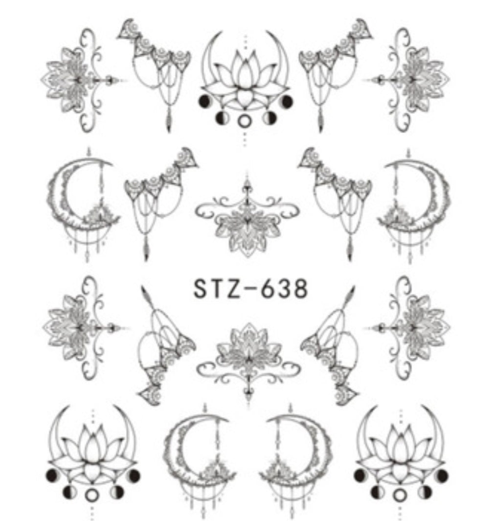 Mix Lotus and Moon Design STZ-638 - Premier Nail Supply