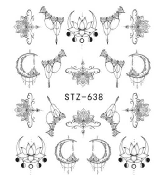 Mix Lotus and Moon Design STZ-638 - Premier Nail Supply