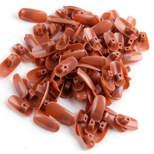 Brown Sample Nail Tip Removable 100 pcs - #DNTHR - Premier Nail Supply