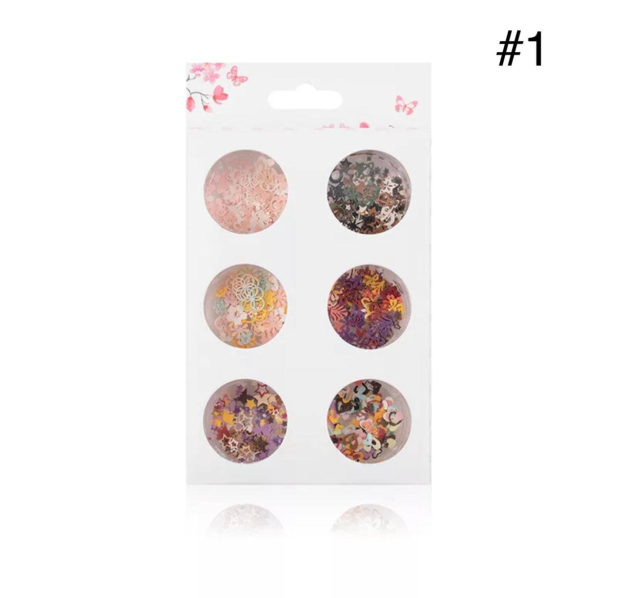 Flower- Leafs- Christmas Sequins Design - Premier Nail Supply