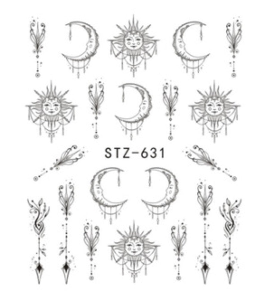 Sun & Moon Sticker STZ-631 - Premier Nail Supply 