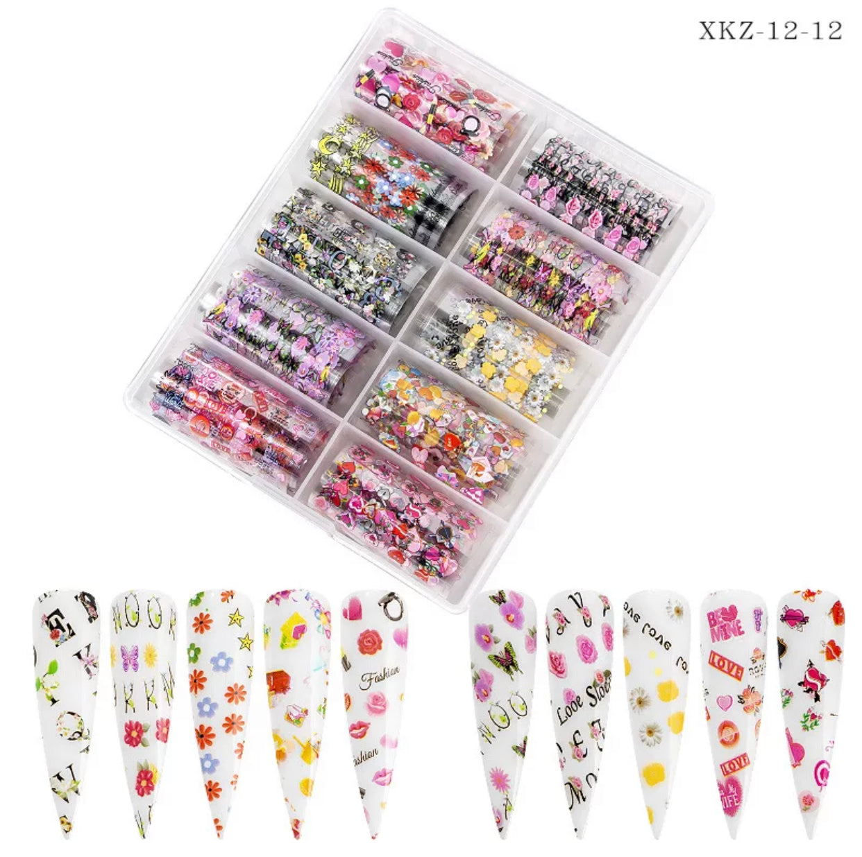 Letter & Flowers Design XKZ-12-12 - Premier Nail Supply