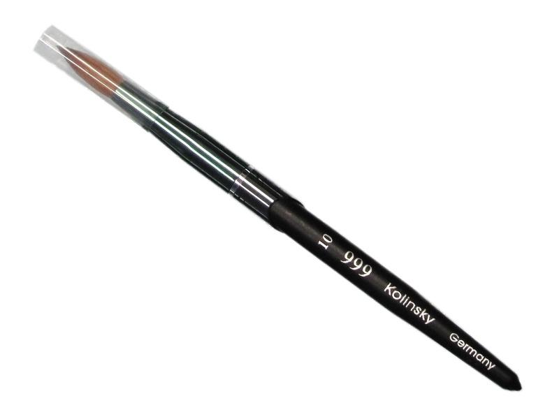 999 Kolinsky Acrylic Nail Brush Black Titanium Size 10 - #999BT10 - Premier Nail Supply