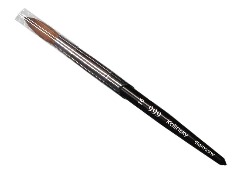 999 Kolinsky - Acrylic Brush Black Titanium Size 16 - #999BT16 - Premier Nail Supply