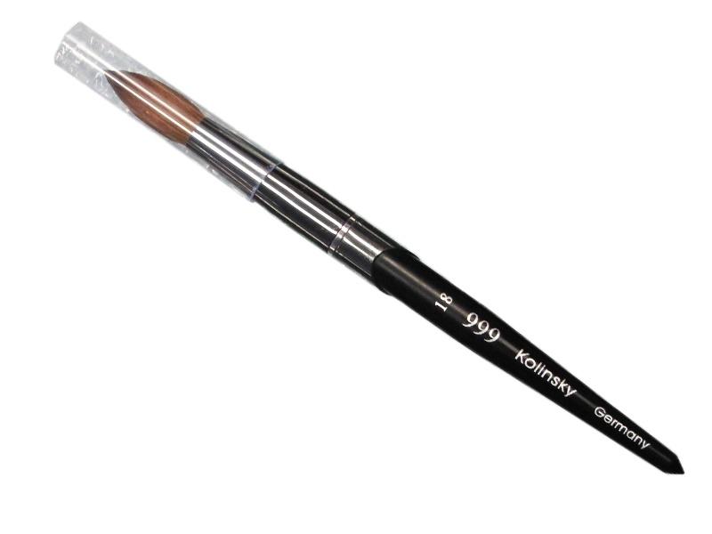 999 Kolinsky - Acrylic nail brush black titanium size 18 - #999BT18 - Premier Nail Supply