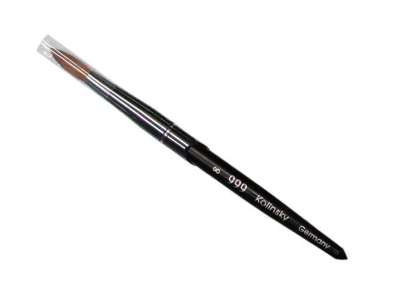 999 Kolinsky - Acrylic nail brush black titanium size 8 - #999BT8 - Premier Nail Supply
