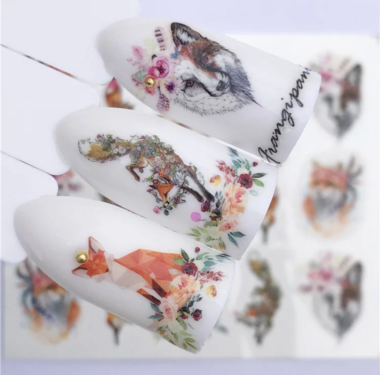 Art Decoration Slider Fox - Wolf Animal Adhesive Design YZW - 3075 - Premier Nail Supply
