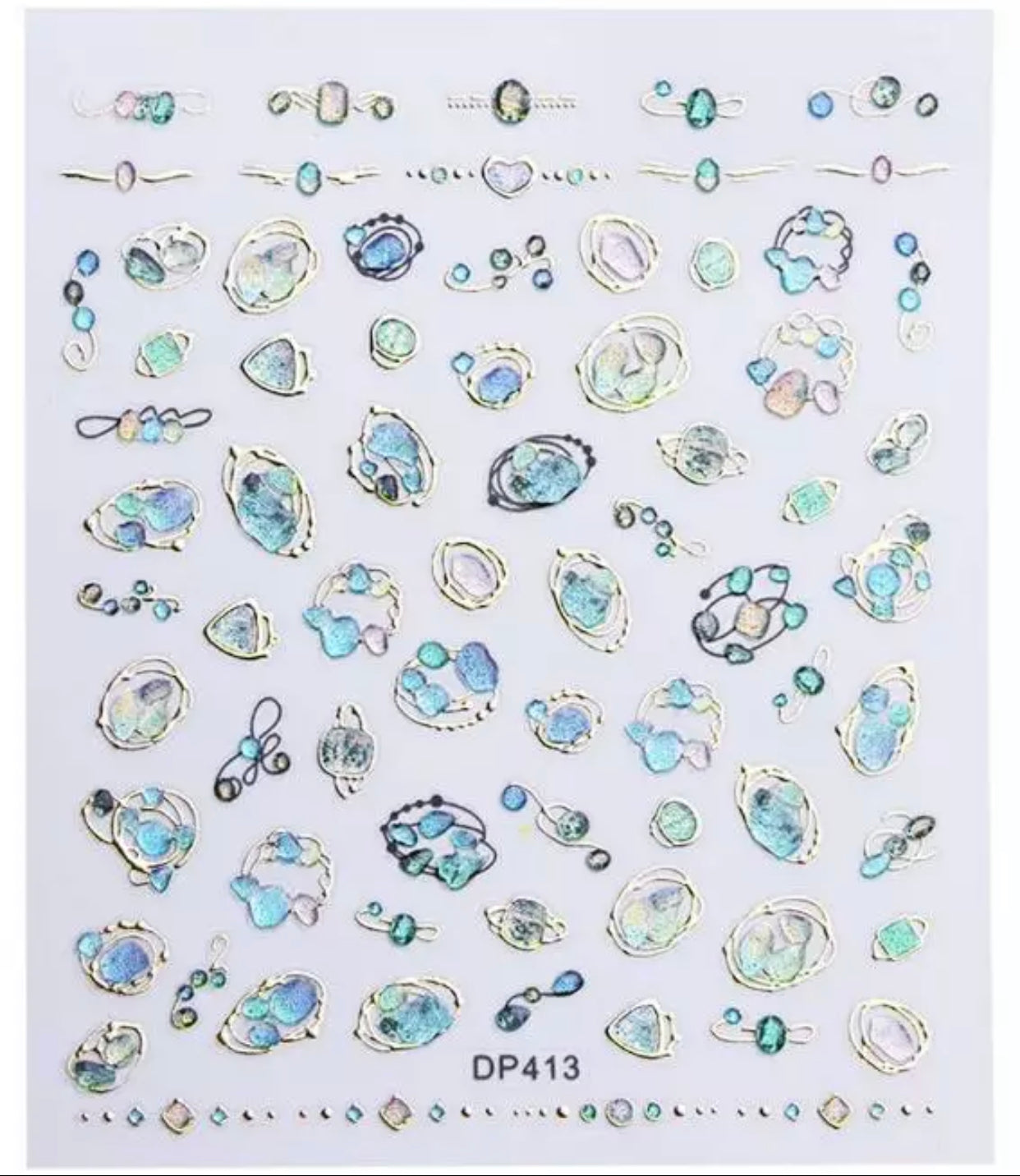Colorful Luxury 3D jewels Design -DP413 - Premier Nail Supply