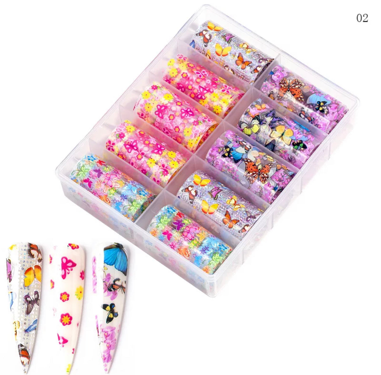 Transparent Butterfly & Holographic Design Foil #02 - Premier Nail Supply