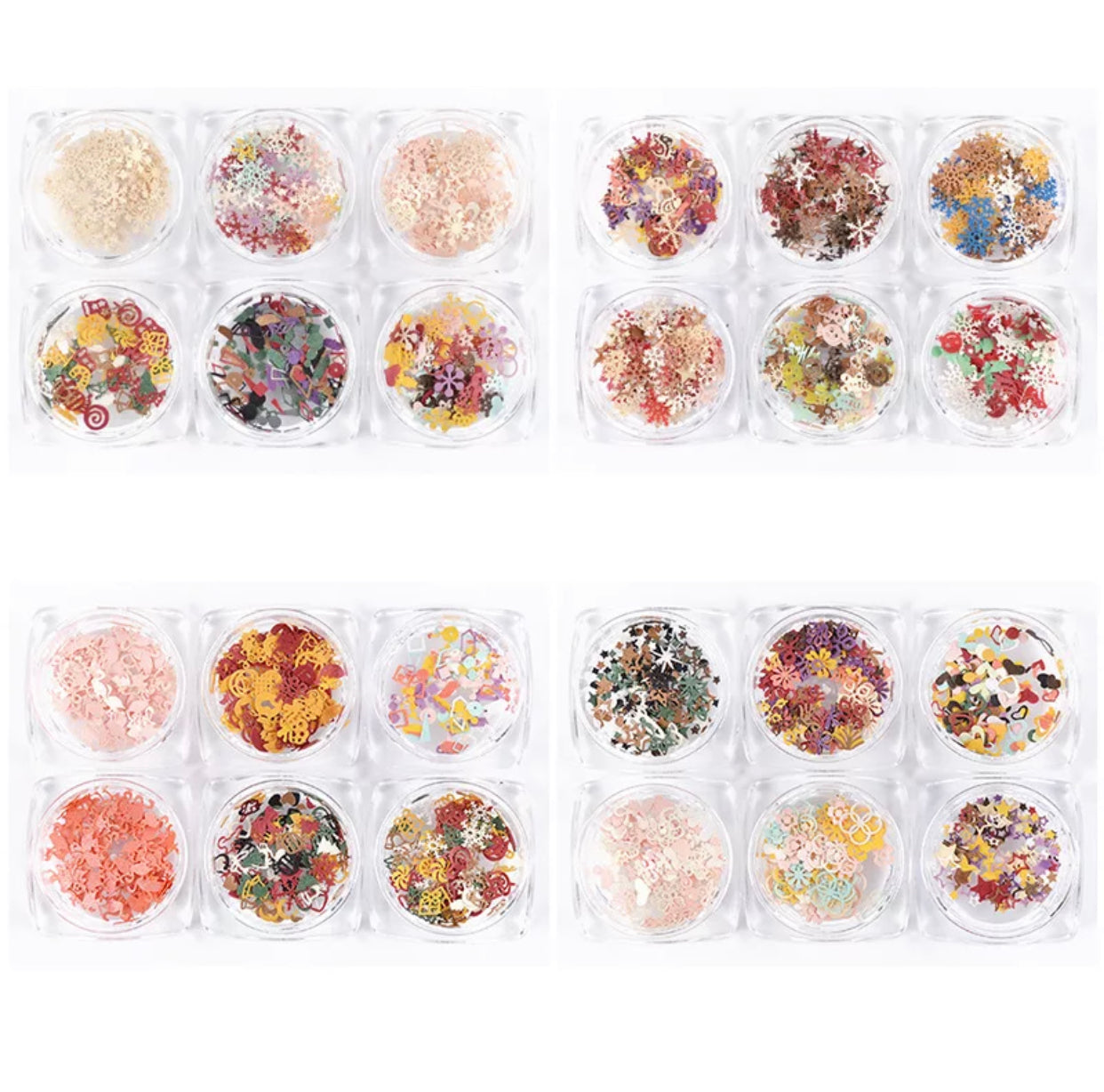 Flower- Leafs- Christmas Sequins Design - Premier Nail Supply