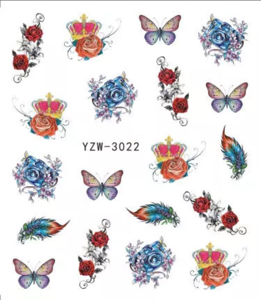 Red Rose - Butterfly YZW - 3022 - Premier Nail Supply
