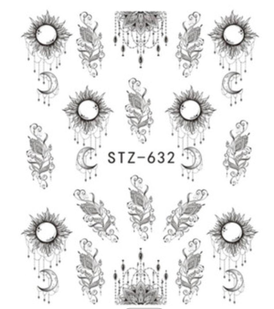 Mix Sun and Flowers Design STZ-632 - Premier Nail Supply