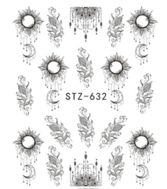 Mix Sun and Flowers Design STZ-632 - Premier Nail Supply