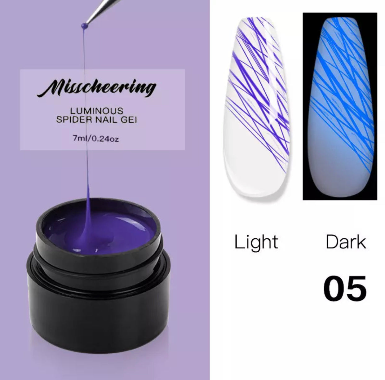 Glowing The Dark Spider Gel Design - Premier Nail Supply