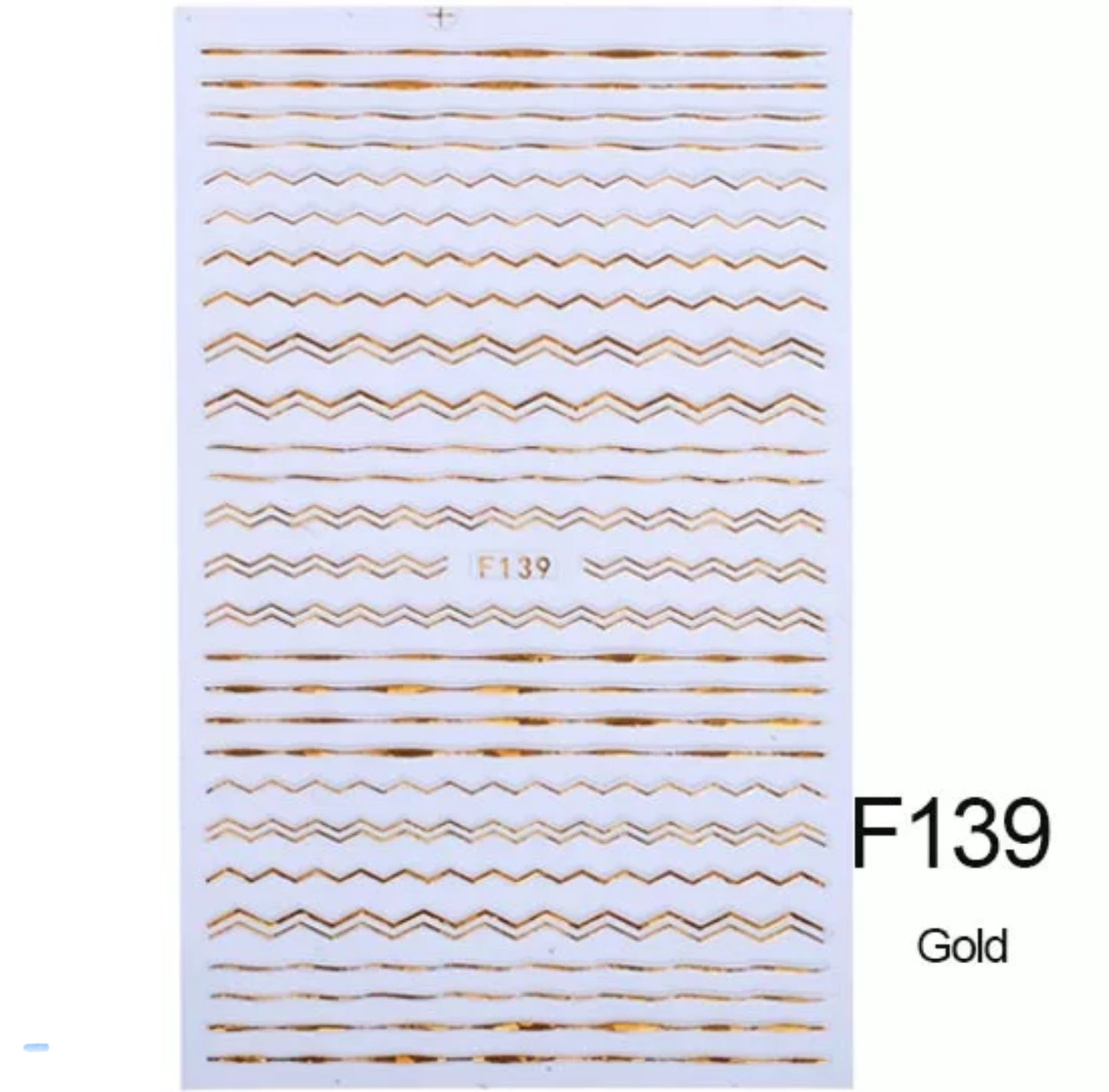 Wavy Line Gold Art Strip F139 - Premier Nail Supply