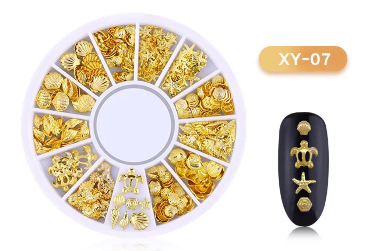 Gold Sequins Sea Animal 3D Design XY-07 - Premier Nail Supply