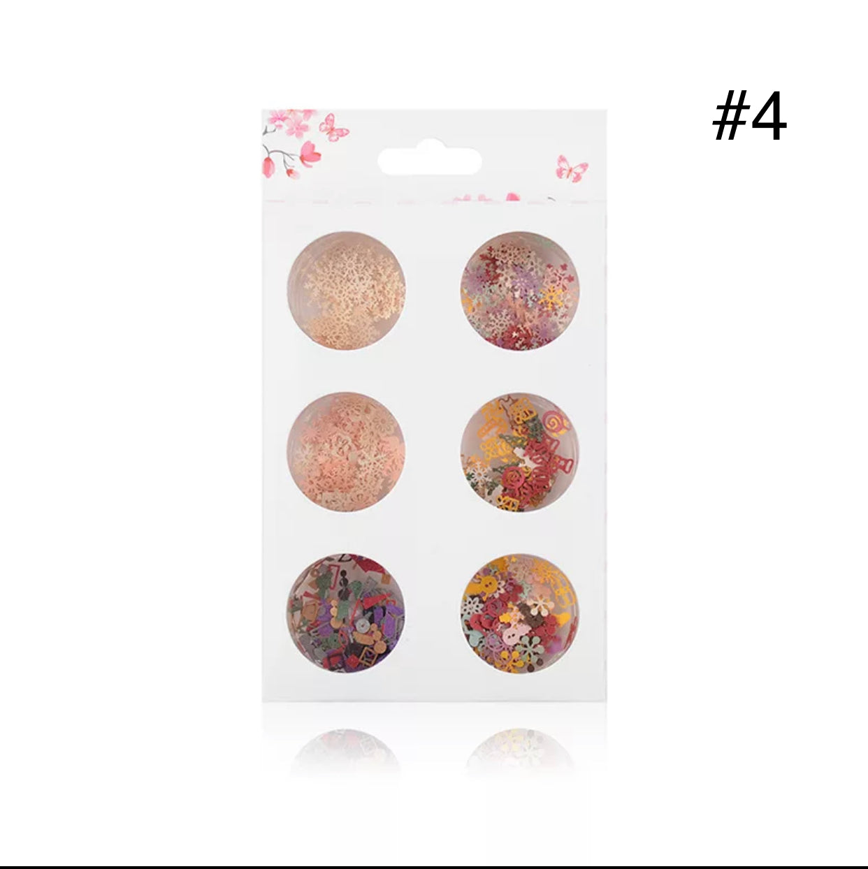 Flower- Leafs- Christmas Sequins Design - Premier Nail Supply