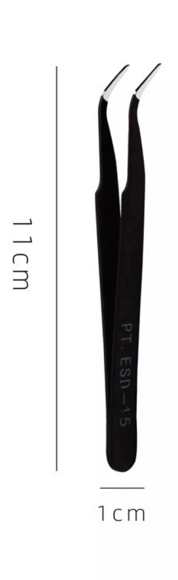 Eyelash Tweezers Black - #PT.ESD-15 - Premier Nail Supply