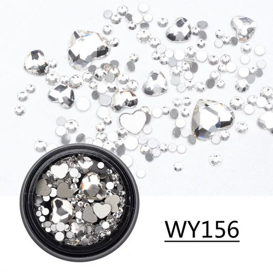 Mix Hearts Rhinestone Crystal Clear WY156 - Premier Nail Supply