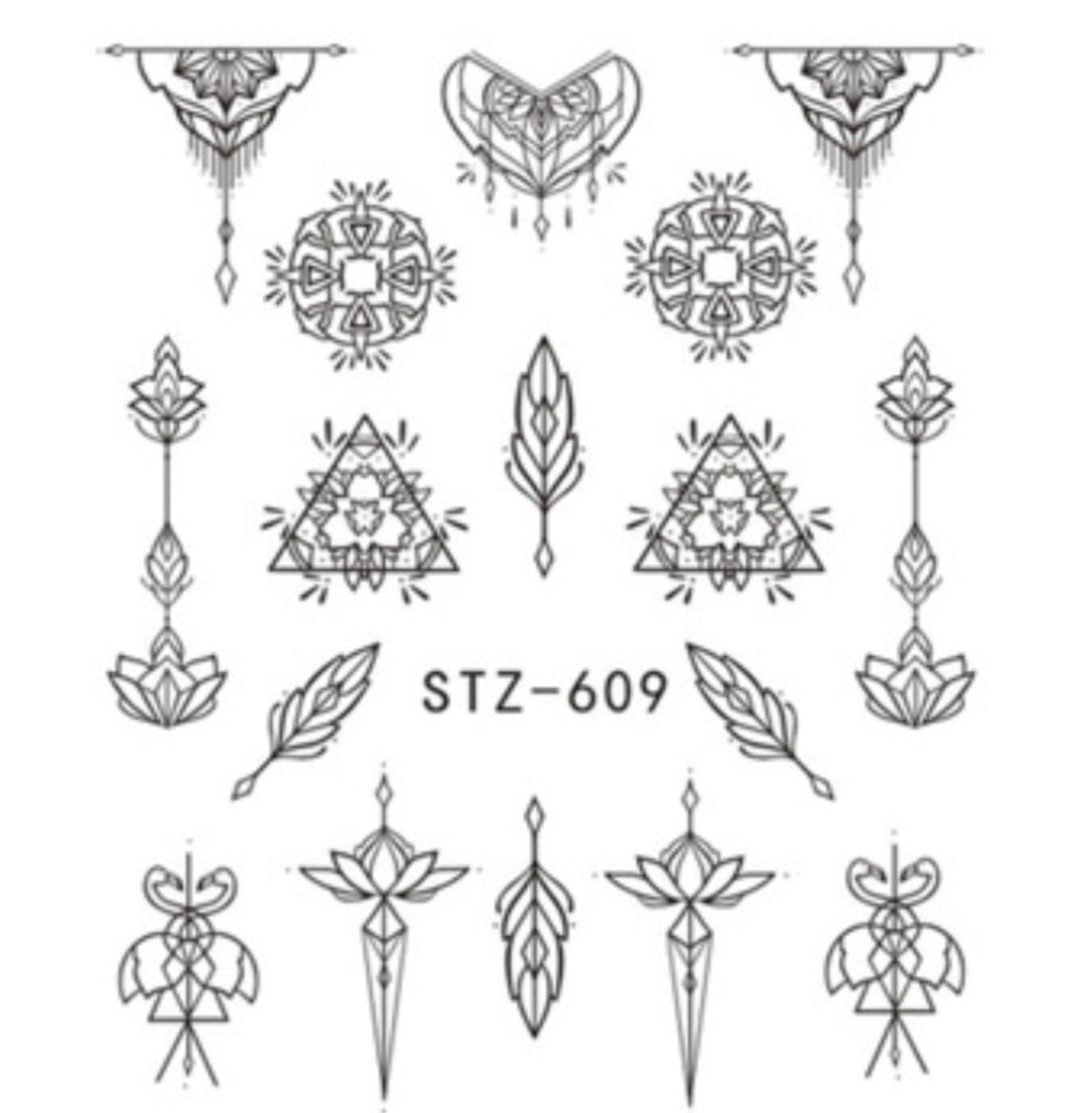 Special Design Black Sticker STZ609 - Premier Nail Supply
