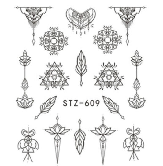 Special Design Black Sticker STZ609 - Premier Nail Supply